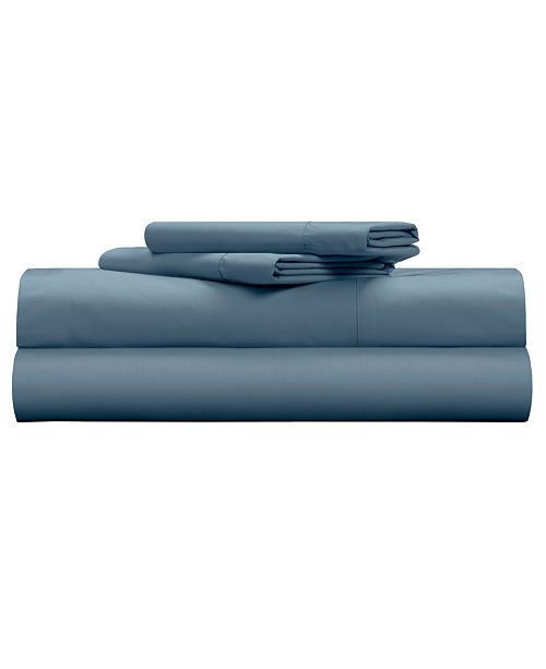 Pillow Guy Classic Cool & Crisp 100 Cotton Percale 4Piece Sheet Set