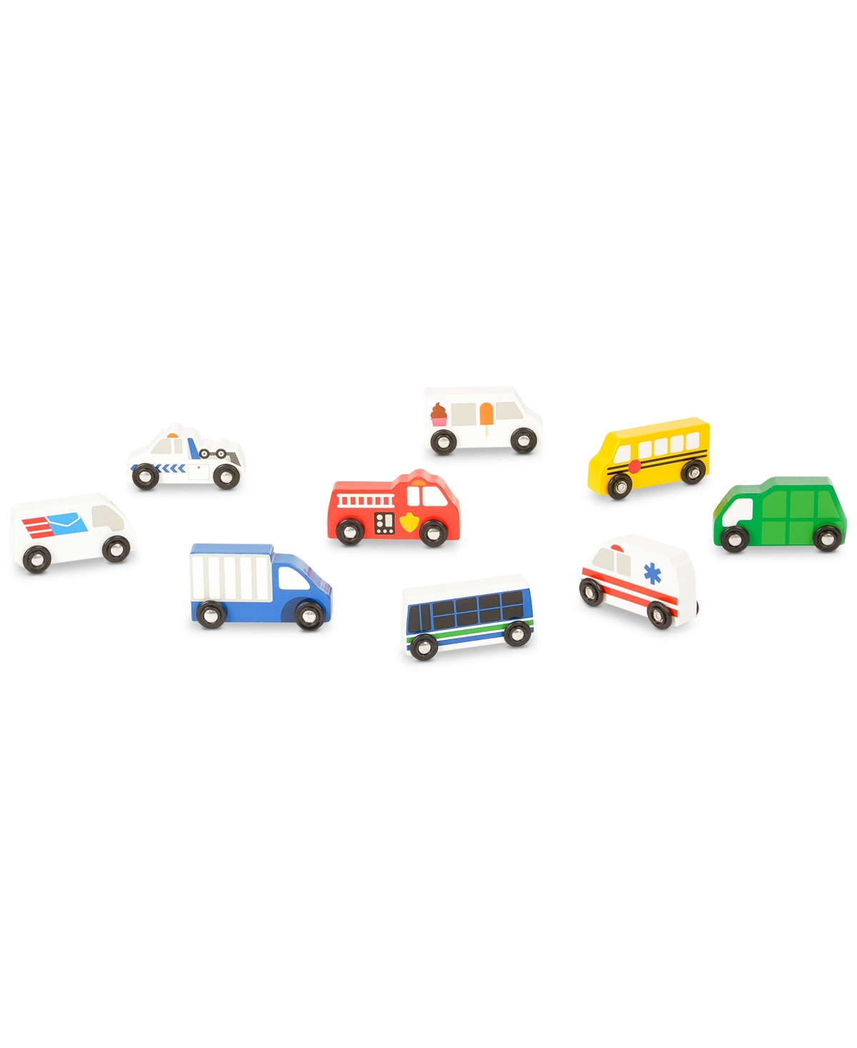Melissa & Doug Wooden Town Vehicles Set In Multi