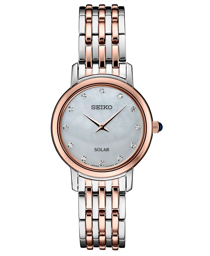 Seiko Women's Diamond-Accent Two-Tone Stainless Steel Bracelet Watch  , Created for Macy's & Reviews - All Watches - Jewelry & Watches -  Macy's