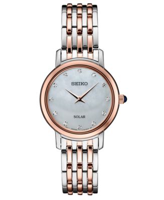 Seiko Women's Diamond-Accent Two-Tone Stainless Steel Bracelet Watch 29 ...