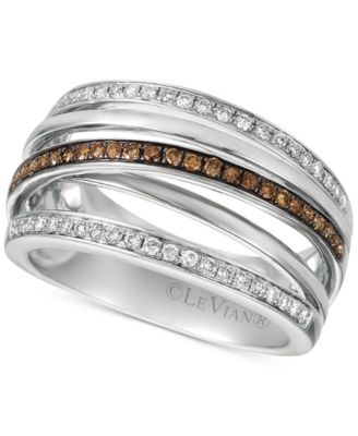 Le Vian - Diamond Multi-Band Crisscross Ring (3/8 ct. t.w.) in 14k White Gold