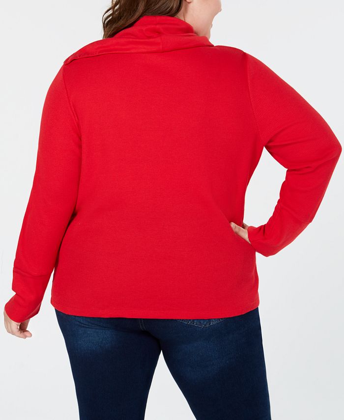 Tommy Hilfiger Plus Size Zip-Neck Thermal, Created for Macy's & Reviews ...