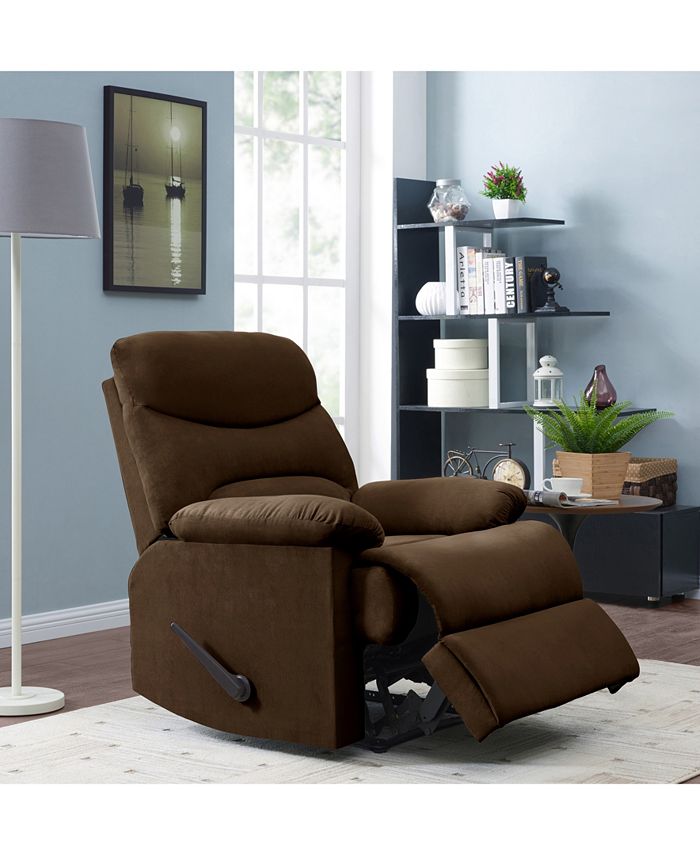Handy Living ProLounger Sherwin Wall Hugger Recliner in Brown Microfiber & Reviews - Furniture 