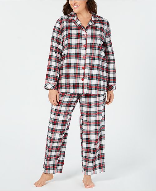 Family Pajamas Matching Plus Size Women's Stewart Plaid Pajama Set ...