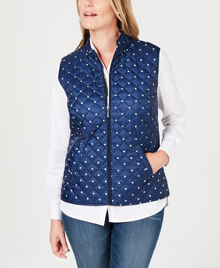 Polka dot puffer vest new arrivals