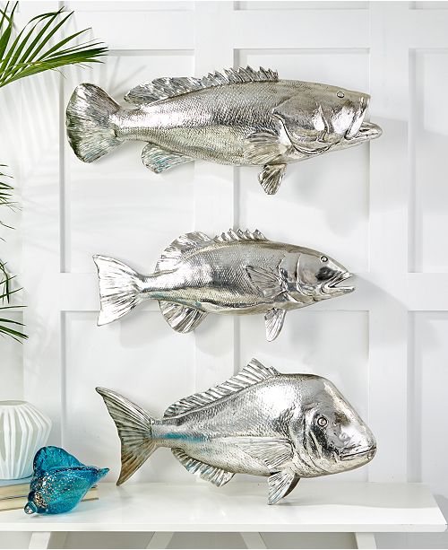 Two S Company Silver Fish Wall Decor Set Of 3 Reviews Home