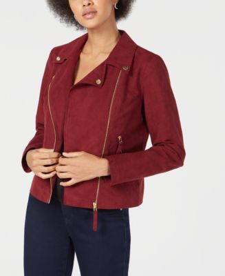 Maison Jules Faux-Suede Moto Jacket, Created for Macy's - Macy's