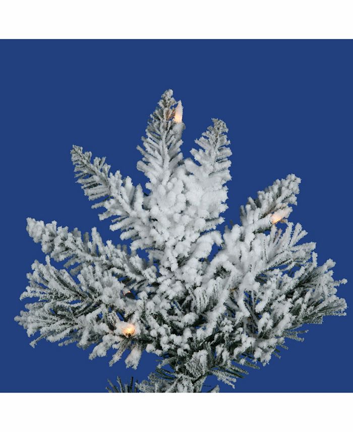 Vickerman 7.5' Flocked Utica Fir Slim Artificial Christmas Tree with