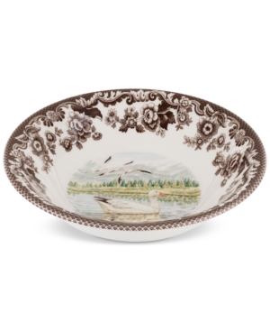 Spode Woodland Snow Goose Ascot Cereal Bowl In Brown