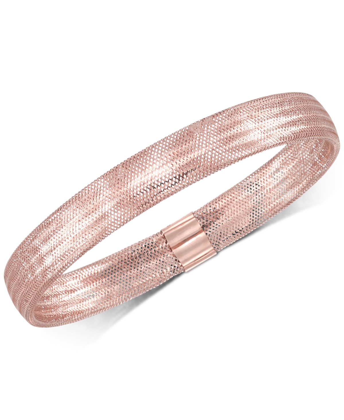 Italian Gold Stretch Bangle Bracelet in 14k Yellow, White or Made in Italy - Rose Gold