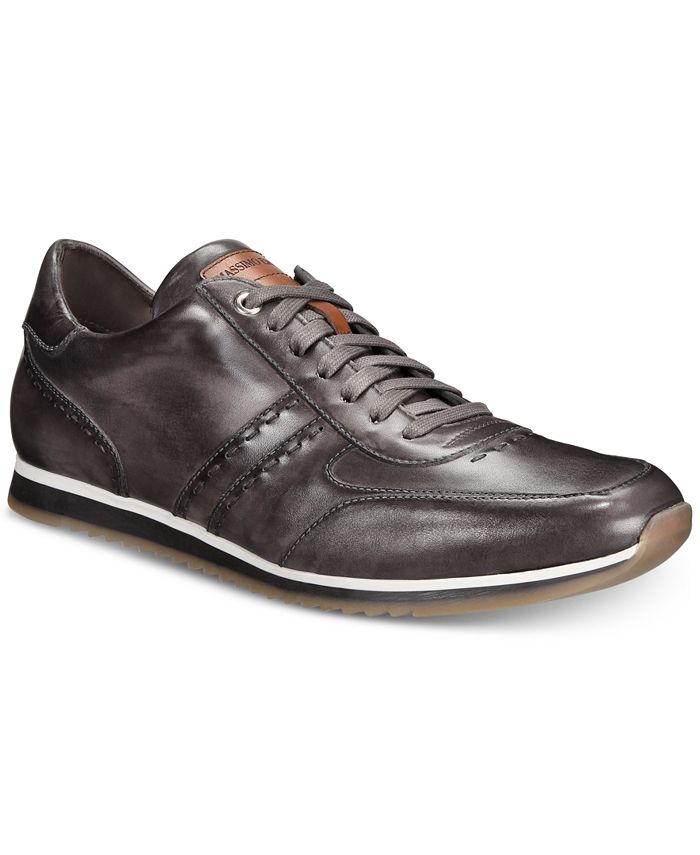 Massimo Emporio Men's Retro Runner Leather Sneakers, Created For Macy's ...