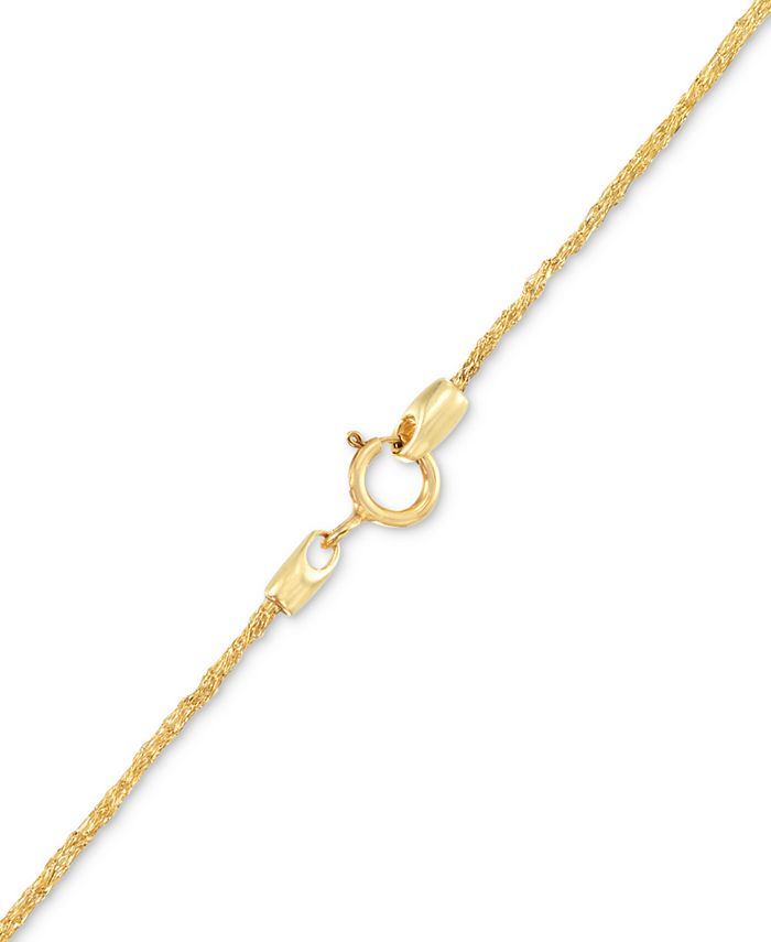 Italian Gold - Cubic Zirconia Mesh Link 18" Collar Necklace in 14k Gold