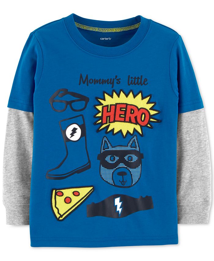 Carter's Toddler Boys Hero Graphic Layered-Look Cotton Shirt - Macy's
