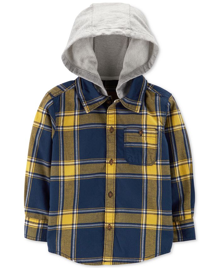 Carter's Toddler Boys Hooded Plaid Cotton Shirt Macy's