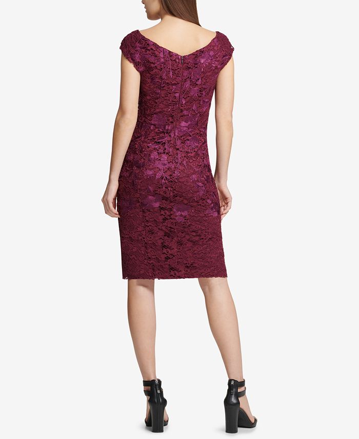 Dkny Lace Sheath Dress Womens DKNY Rust Colored Long Sleeve Lace Dress Sz  Lined NWT