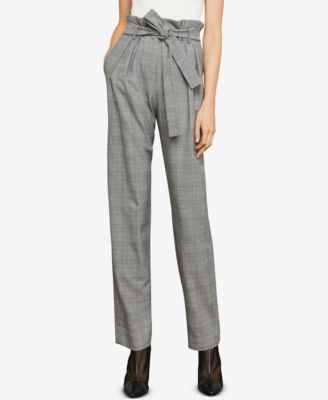 BCBGMAXAZRIA - Plaid Paper Bag Pants