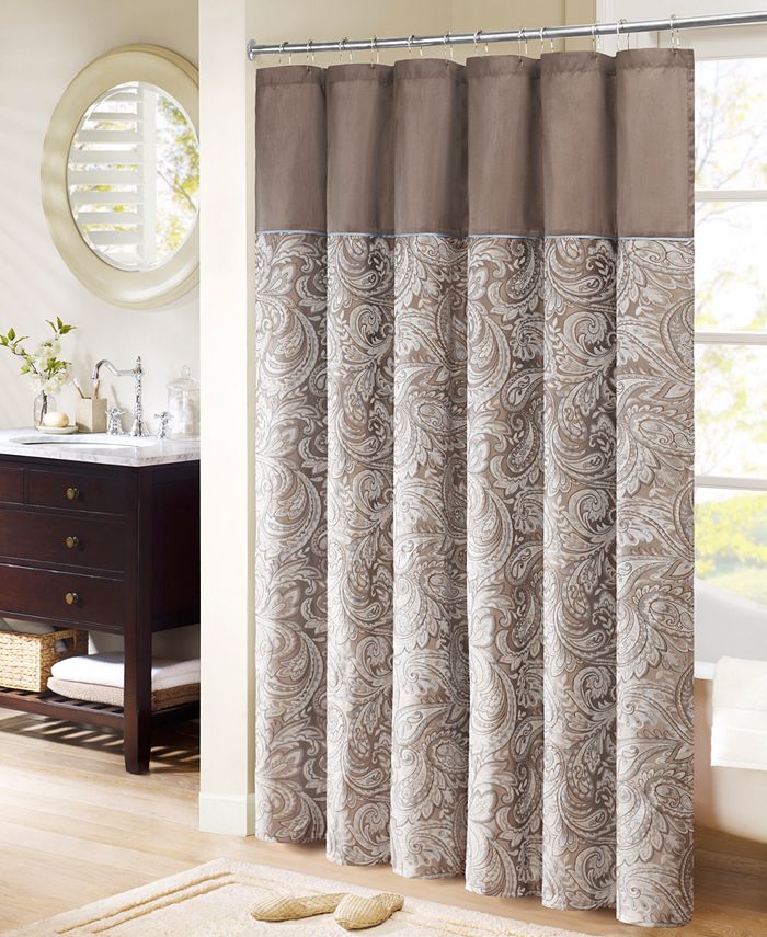 Madison Park Aubrey 54" x 78" Polyester Jacquard Shower Curtain Macy's