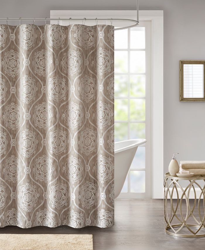 Madison Park Dora 72" x 72" Jacquard Shower Curtain Macy's