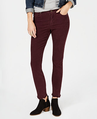 Style & Co Petite Frayed Corduroy Ultra-Skinny Pants, Created for Macy ...