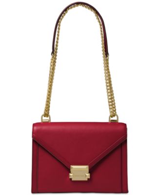 whitney polished leather chain shoulder tote