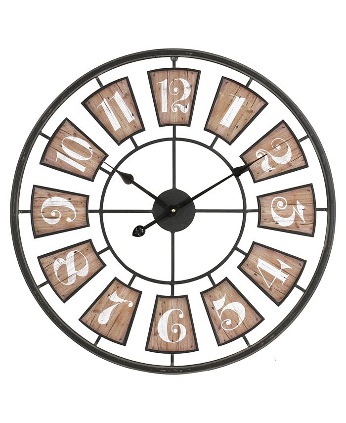 Aspire Home Accents Matthews Large Metal Wall Clock Macy's