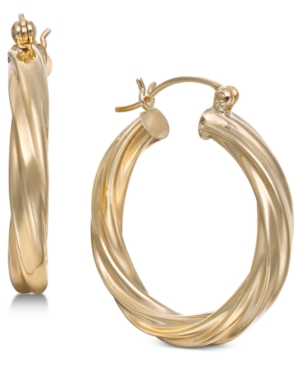 image of Small Twist Hoop Earrings in 14k Gold