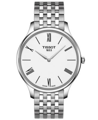 Tissot - Men's Swiss T-Classic Tradition 5.5 Gray Stainless Steel Bracelet Watch 39mm