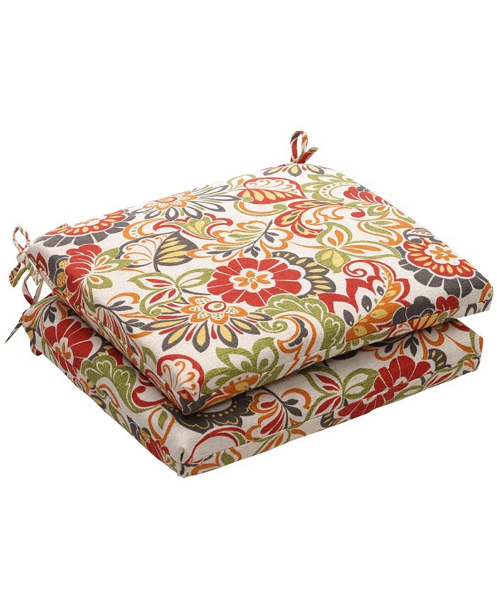 Pillow Perfect Zoe Citrus Squared Corners Seat Cushion, Set of 2 Macy's