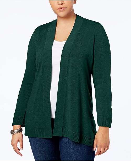 Karen Scott Plus Size OpenFront Cardigan, Created for Macy's & Reviews