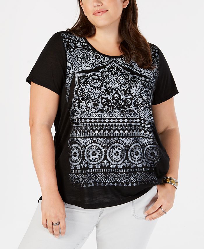 Style & Co Plus Size Graphic Top, Created for Macy's - Macy's