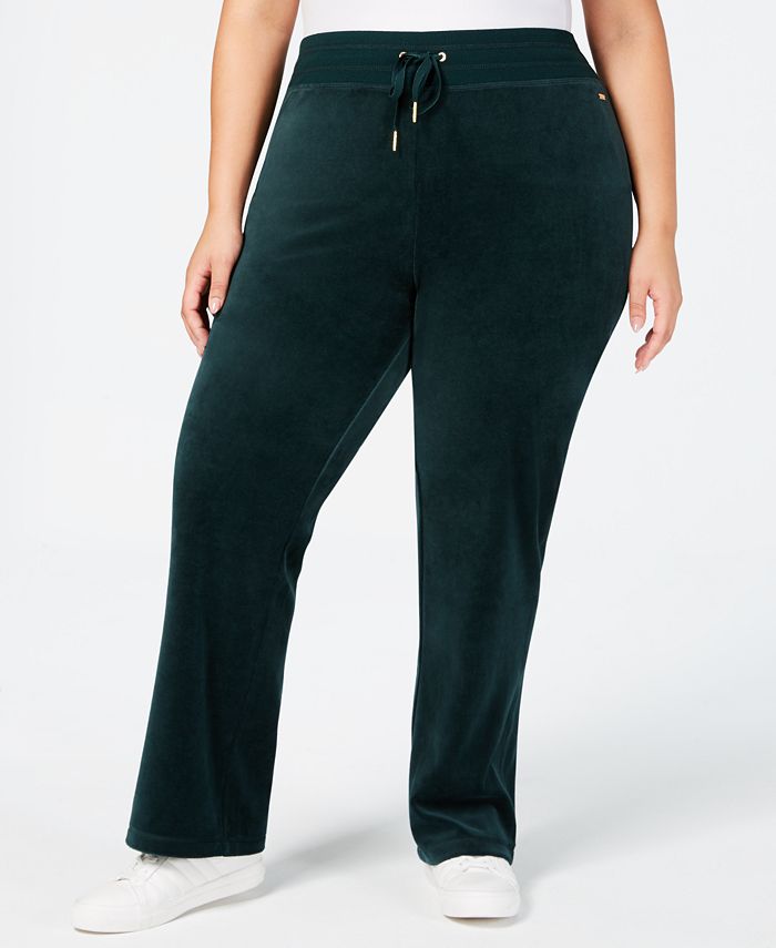 Calvin Klein Plus Size Velour Wide Leg Pants - Macy's