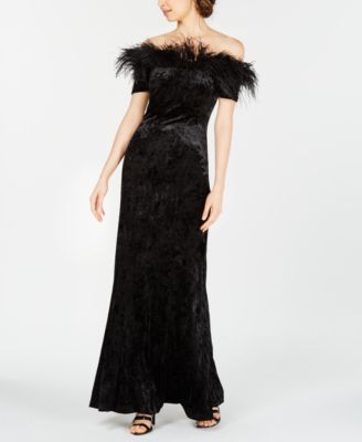calvin klein black velvet dress