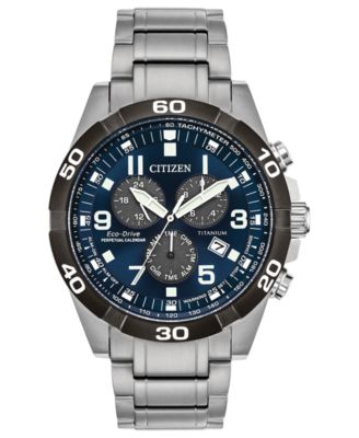 Eco-Drive Men's Chronograph Brycen Super Titanium Bracelet Watch 43mm