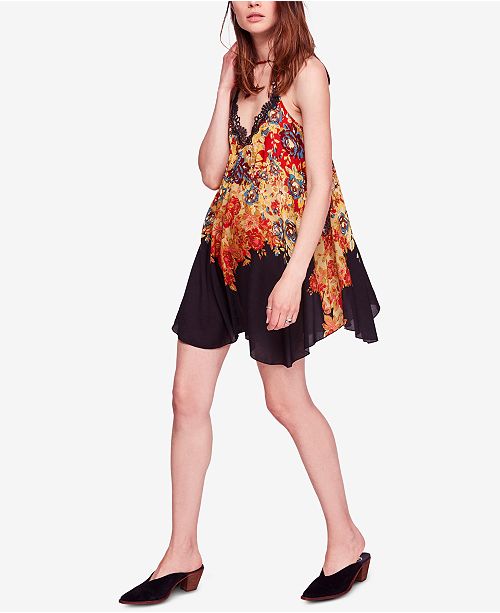 Free People Floral Haze Printed Mini Slip Dress Reviews