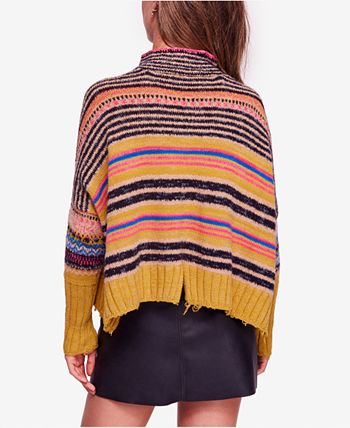 Free people all the top pattern printed ripped sweater