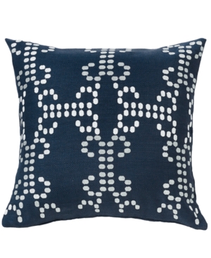 Hiend Accents Navy Linen 18x18 Decorative Pillow In Blue