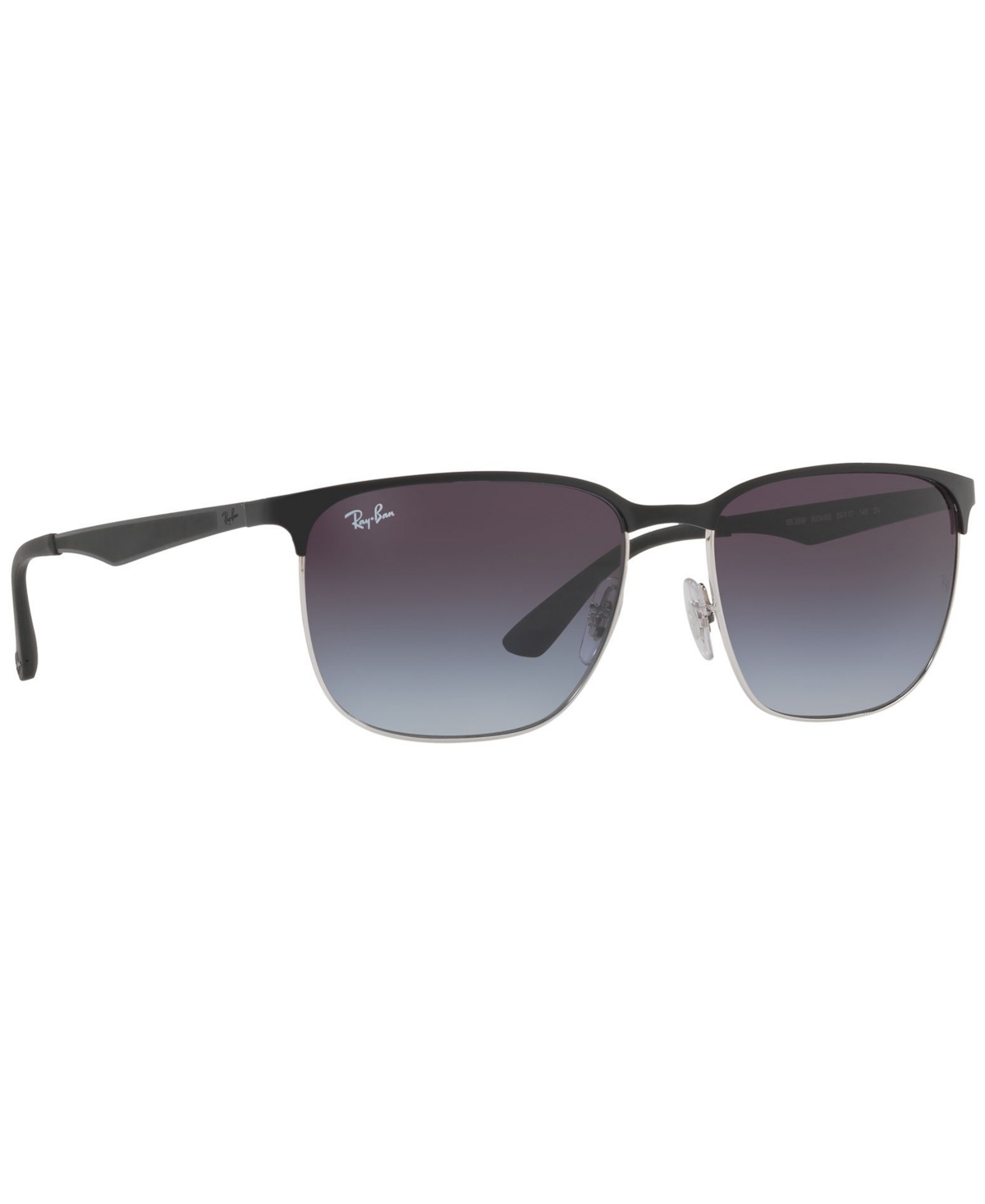 Ray Ban Sunglasses, Rb3569 In Silver Top Black,grey Gradient Dark Gr