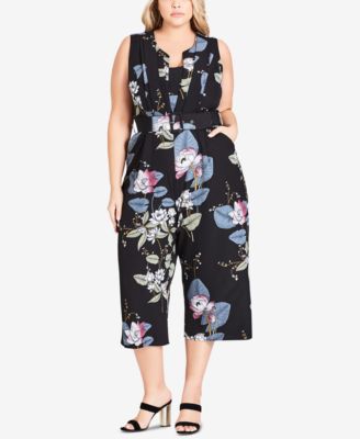 CITY CHIC - Trendy Plus Size Cropped Wide-Leg Jumpsuit