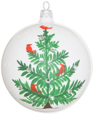 Shop Vietri Lastra Holiday Tree Glass Ornament In Handpainted
