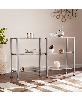 Southern Enterprises - Jaymes Metal/Glass 3-Tier Console Table/Media Stand, Quick Ship