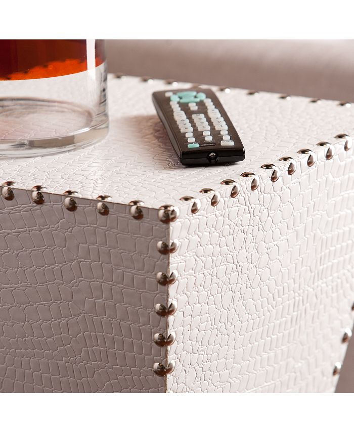 Southern Enterprises War Faux Leather Accent Table & Reviews