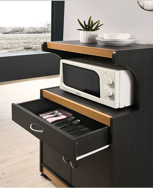 Hodedah Microwave Kitchen Cart Reviews Furniture Macy S