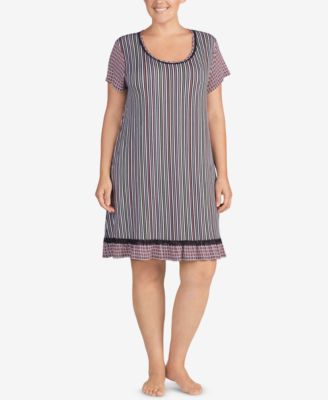 Layla - Plus Size Mixed-Print Sleepshirt