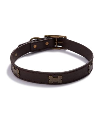 Mimish - Brown Leather Stud Collar (Medium - 1")