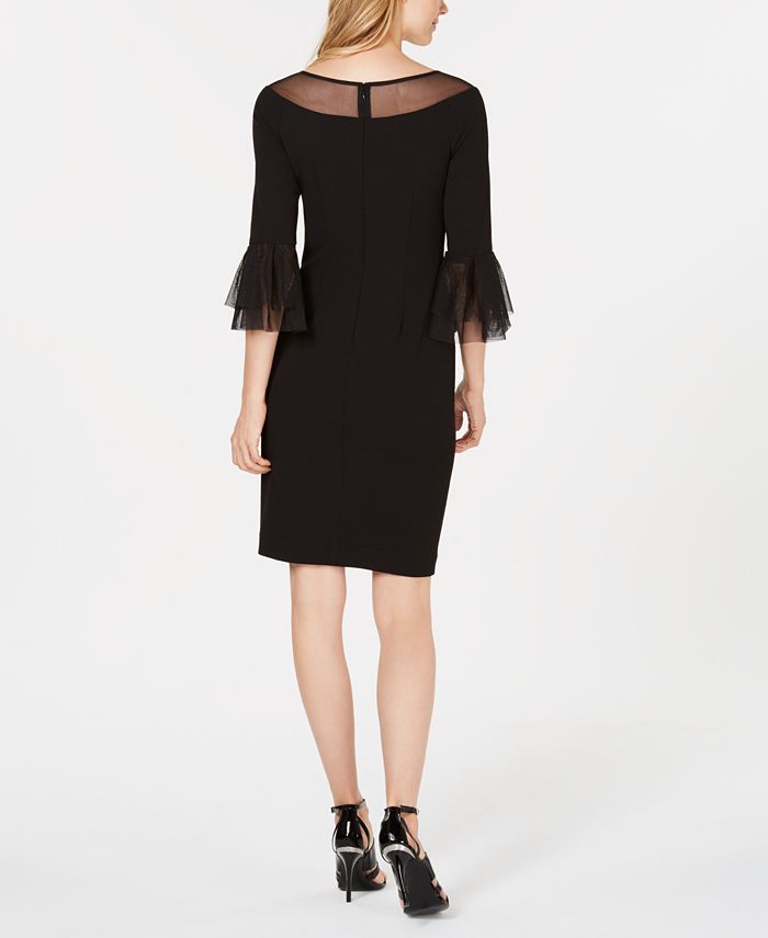 Calvin Klein Illusion Bell-Sleeve Sheath Dress - Macy's