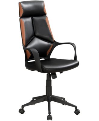 Monarch Specialties - Office Chair - Black Brown Leather-look Executive