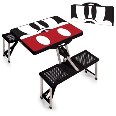 Mickey Mouse Silhouette Picnic Table Portable Folding Table with Seats 