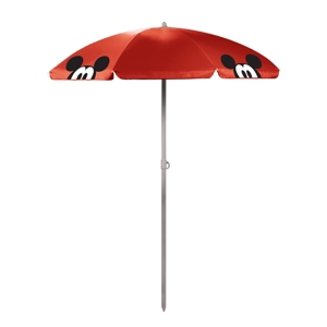 Picnic Time Minnie Logo Portable Beach Umbrella In Red