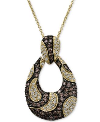 Le Vian - Diamond Loop 18" Pendant Necklace (1-1/2 ct. t.w.) in 14k Gold