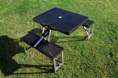 by Picnic Time Picnic Table Portable Folding Table with Seats